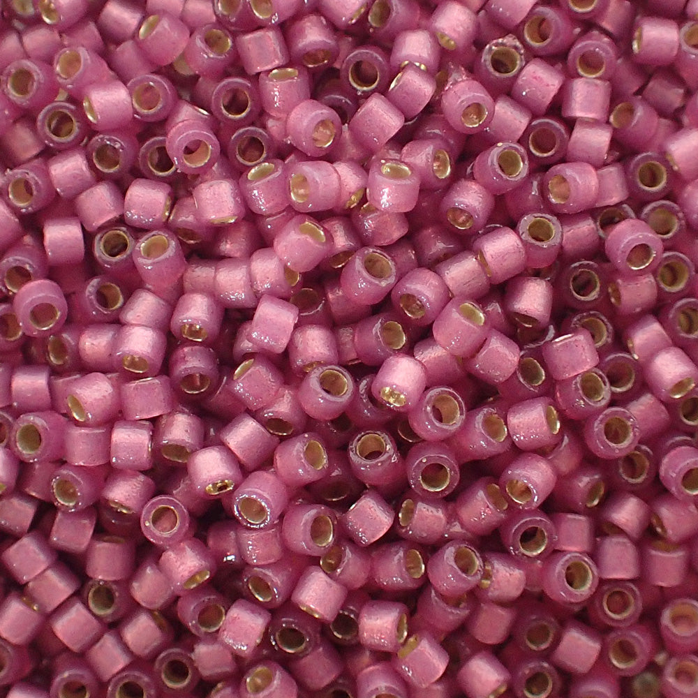 Delica 11 - Perle de verre Duracoat - Rose givré - Argenté - Hortensia (4 g)