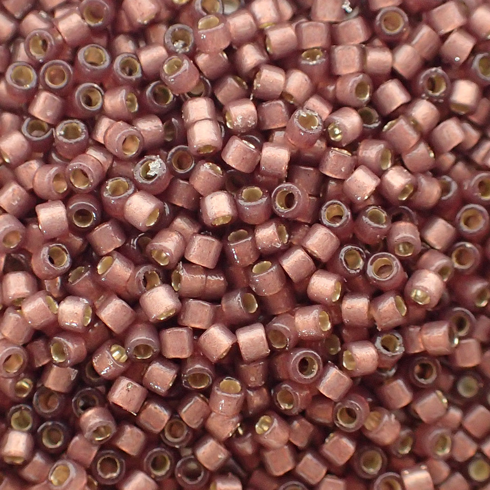  Delica 11 - Perle de verre Duracoat - Rouge givré - Argenté - Raisin (4 g)