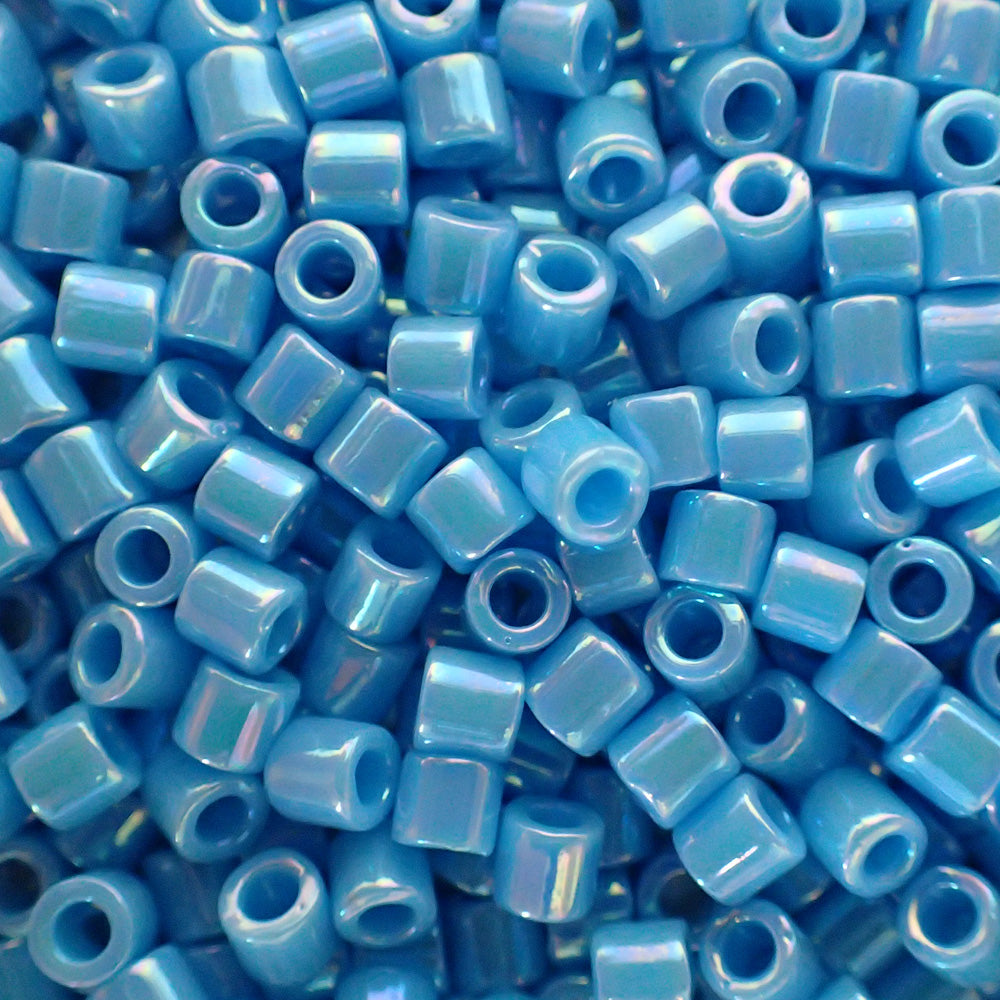  Delica 8 - Perle de verre - Bleu turquoise opaque AB  (4 g) 