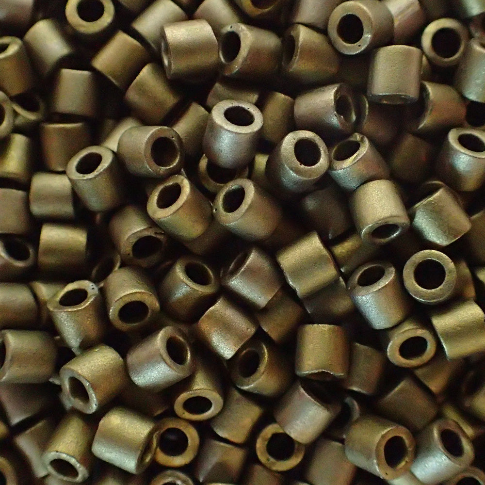 Delica 8 - Perle de verre - Vert foncé mat métallisé  (4 g) 