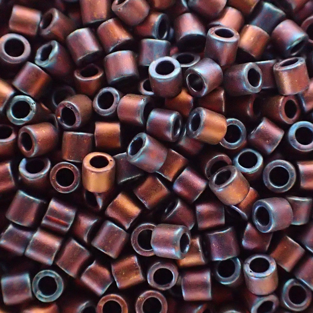 Delica 8 - Perle de verre - Cuivre-Irisé mat métallisé  (4 g) 