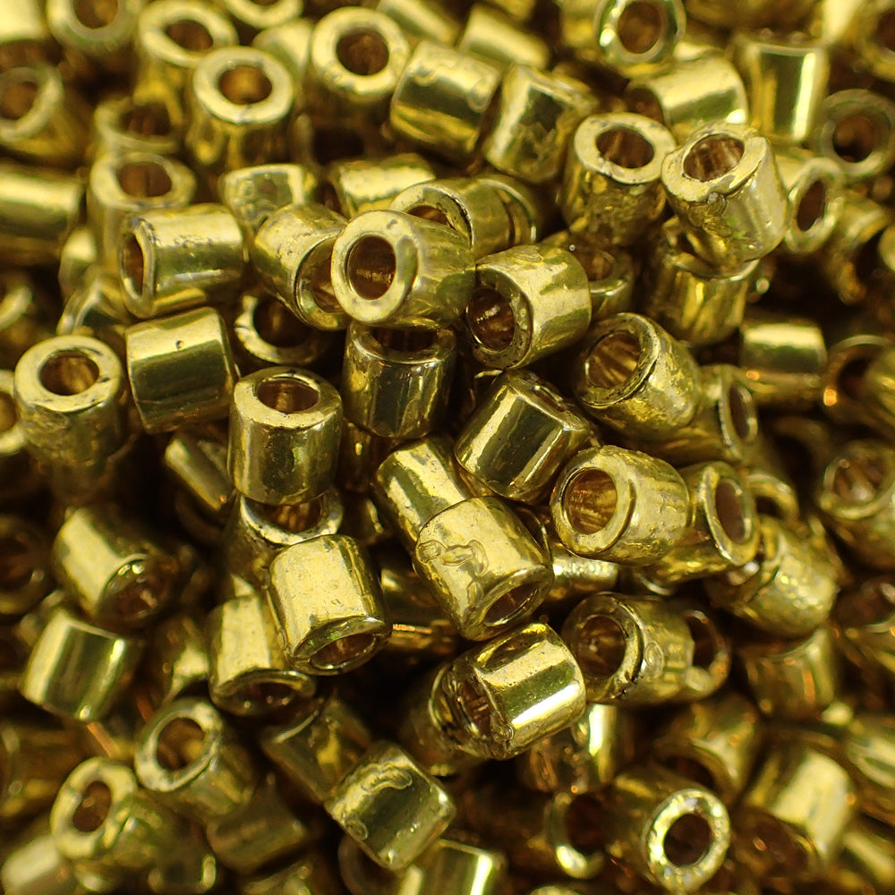 Delica 8 - Perle de verre DURACOAT - Jaune Zeste galvanisé (4 g) 