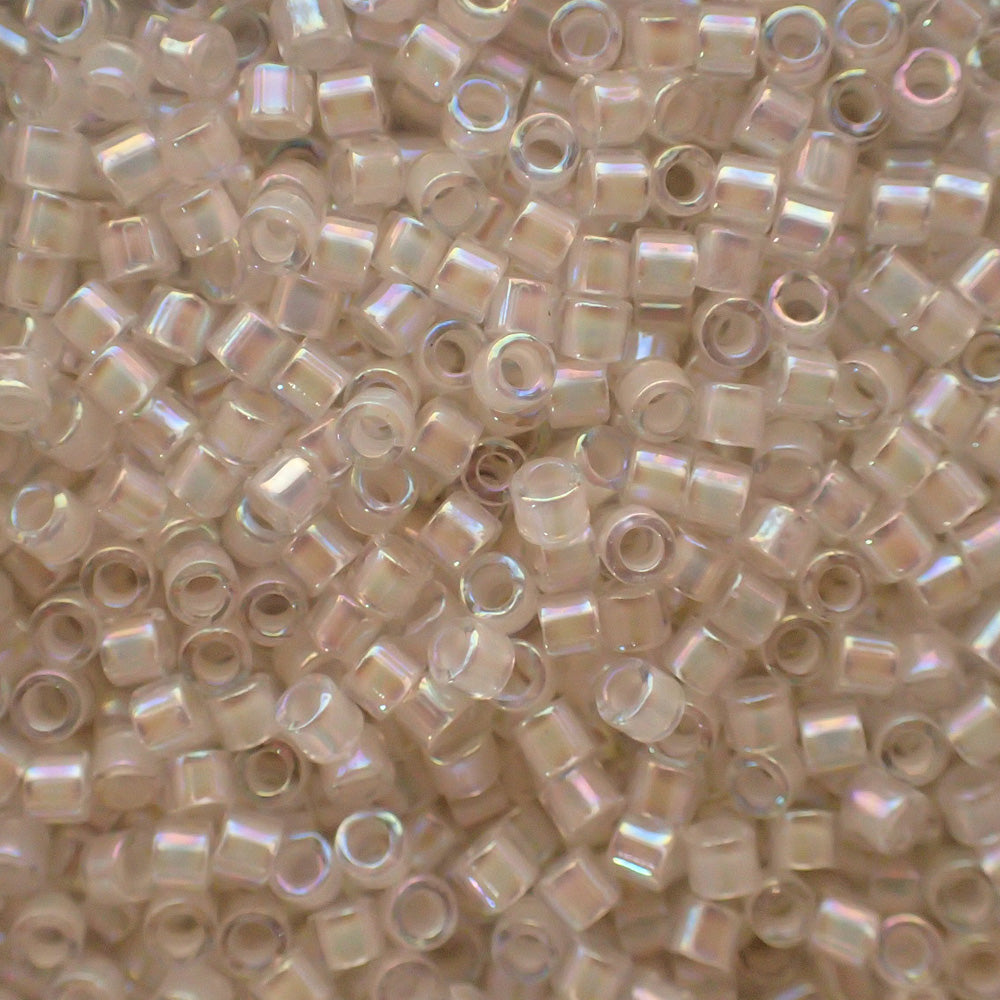 Delica10 - Perle de verre  - Pêche clair - Cristal AB (4 g) 