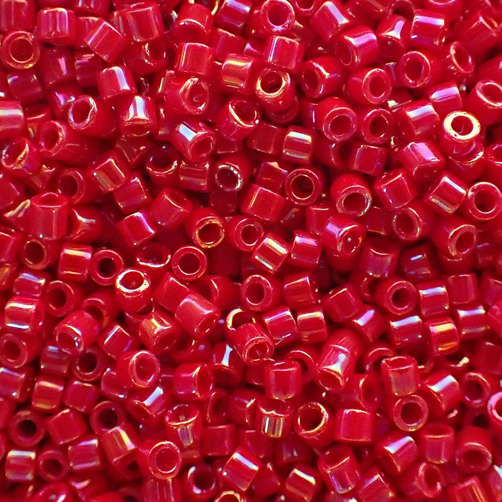 Delica10 - Perle de verre  - Rouge AB Opaque (4 g)