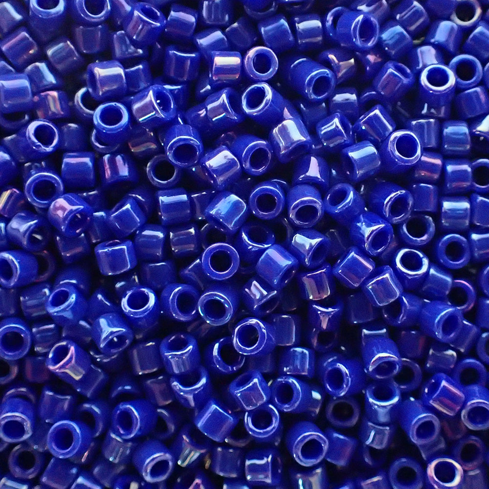Delica10 - Perle de verre  - Bleu Cobalt opaque lustré (4 g) 