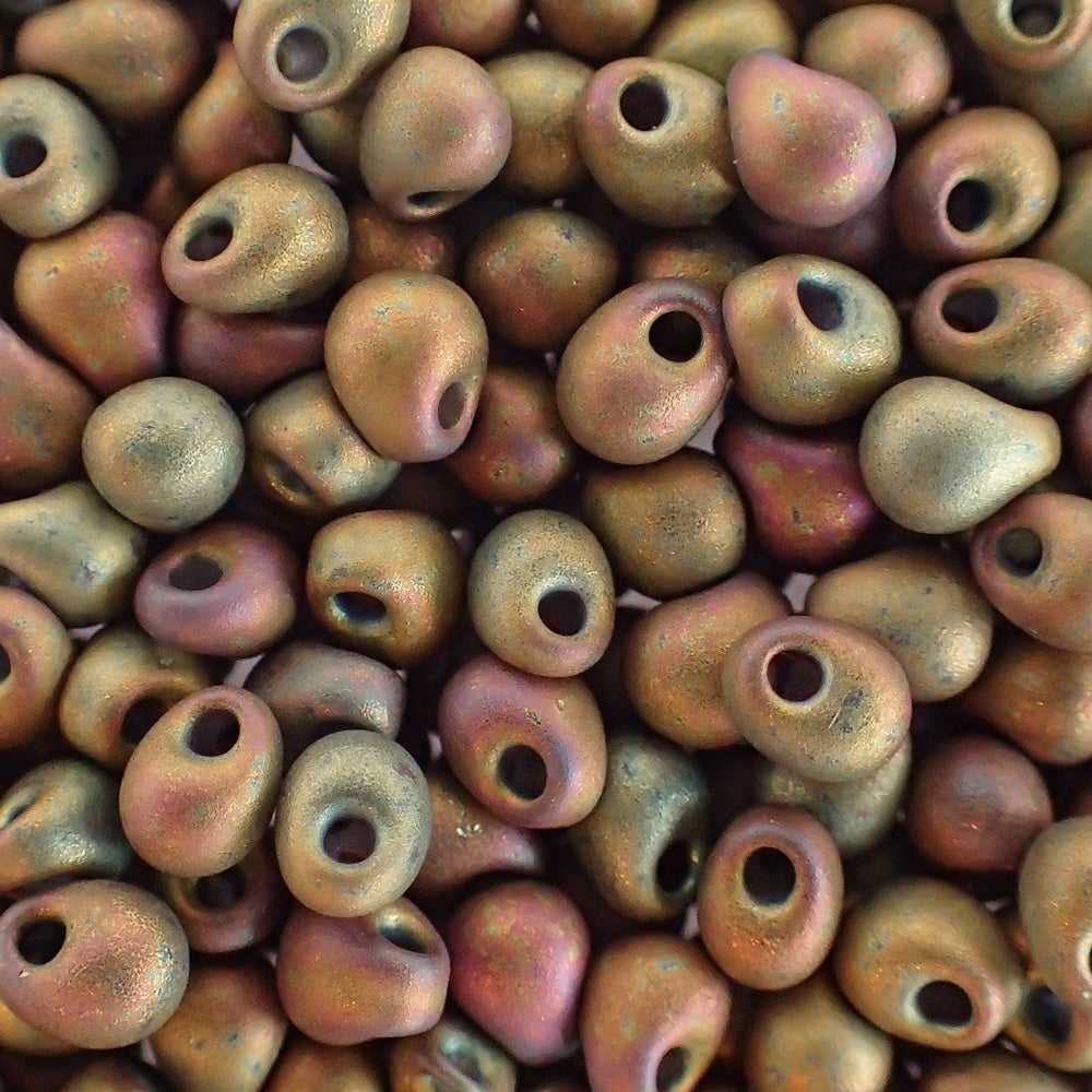 Goutte Miyuki Matte Metaliic kaki Iris (3,4mm)