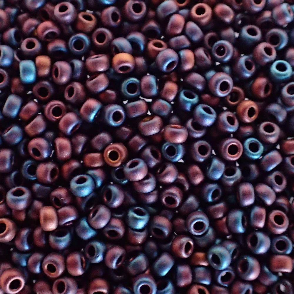 Rocaille Miyuki  11 - Prune Iris métallique foncée mat ( 4g )