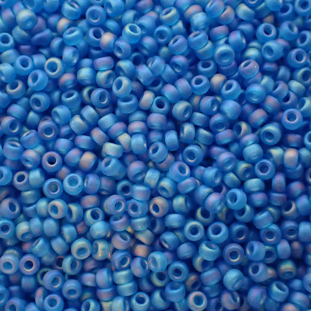 Rocaille Miyuki 15 - Bleu Capri Transparent Mat AB