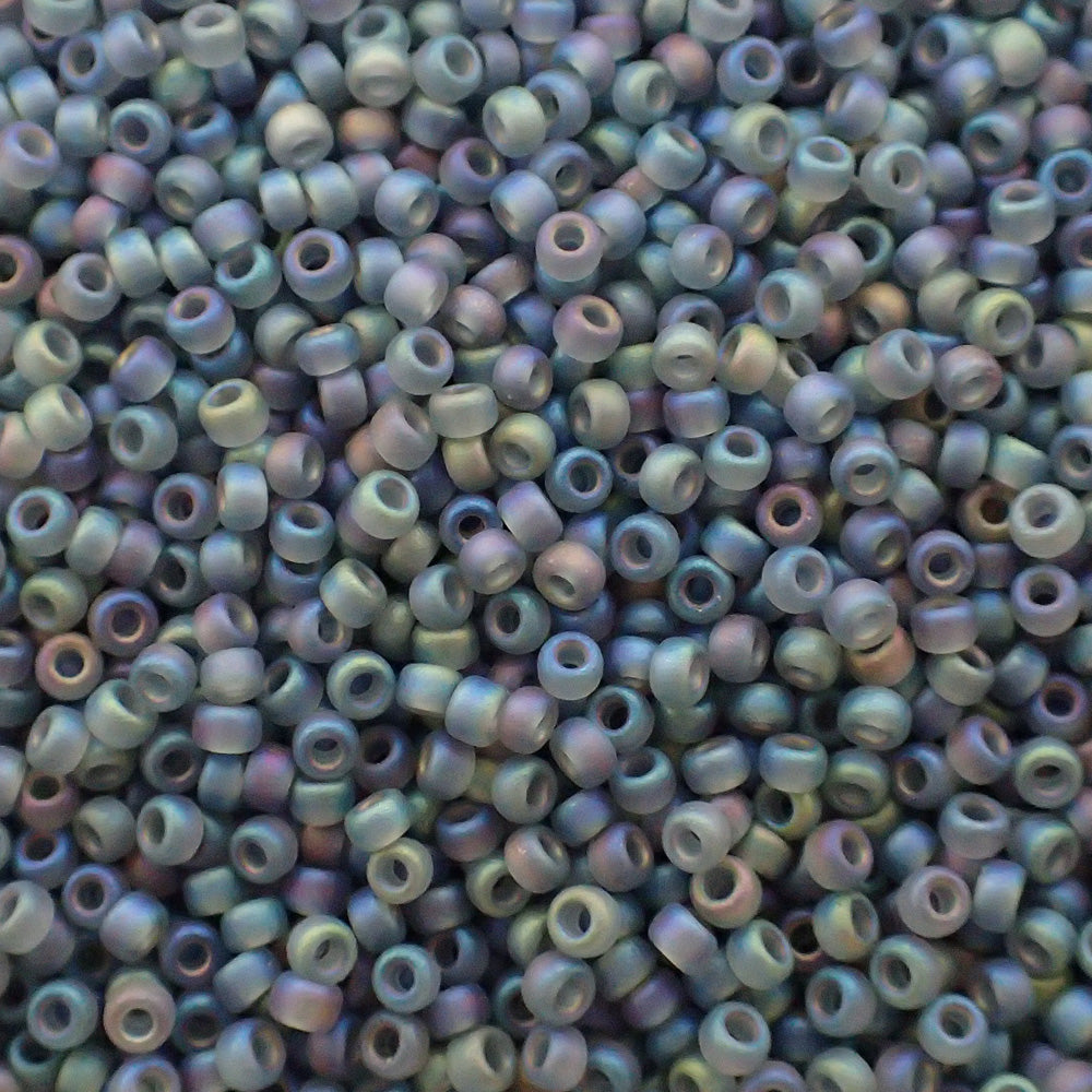 Rocaille Miyuki  15 - Gris tranparent mat AB