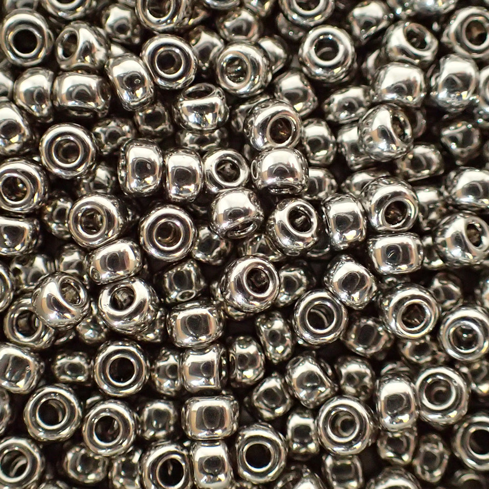 Rocaille 8  - Perle de verre - Blanc - Palladium - 4 g