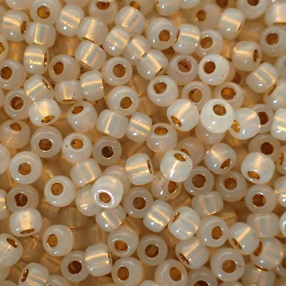 Rocaille 8 - Perle de verre - Opale doublé or jaune 24kt