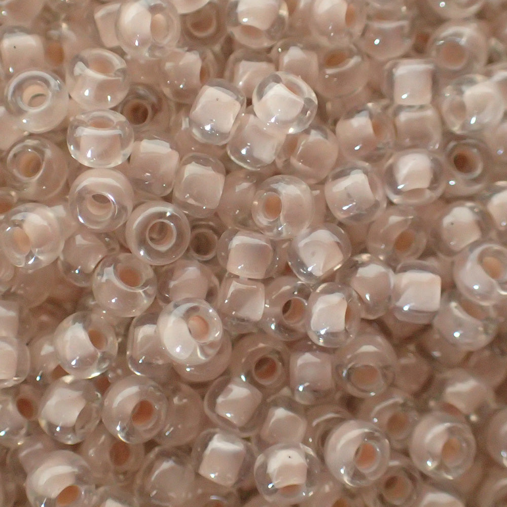 Rocaille 8 - Perle de verre - Cristal doublé de blush - 4 g