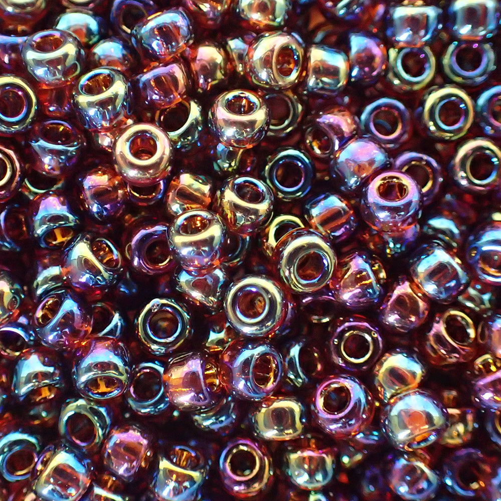 Rocaille 8 - Perle de verre - Tricolore - Topaze AB (4g) - 4 g