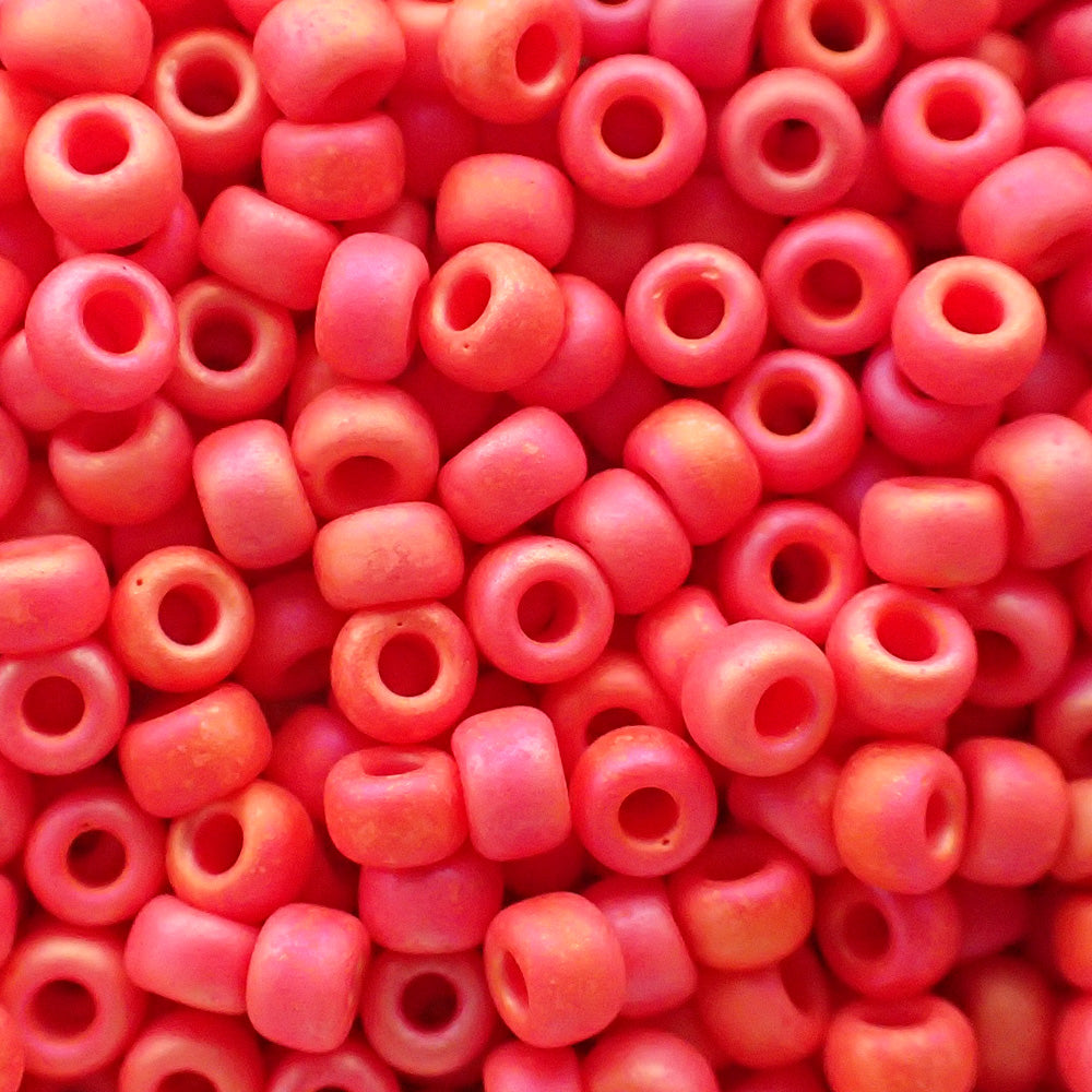 Rocaille 8 - Perle de verre -  Rouge Vermillion AB mat op (4g) 