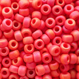 Rocaille 8 - Perle de verre -  Rouge Vermillion AB mat op (4g) 