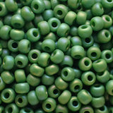 Rocaille 8 - Perle de verre - Vert AB - mat opaque   (4g) 
