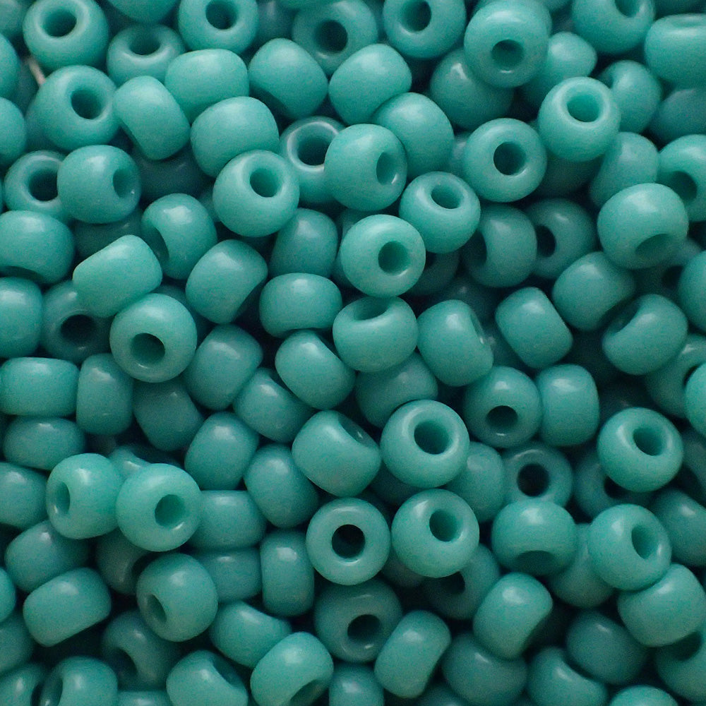 Rocaille 8 - Perle de verre - Vert Turquoise opaque  (4g) 