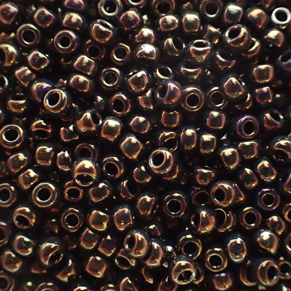 Rocaille 8 - Perle de verre -  Brun - Iris   (4g) 