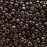 Rocaille 8 - Perle de verre -  Brun - Iris   (4g) 
