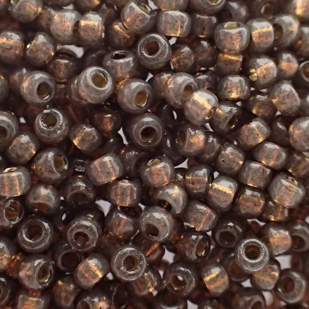 Rocaille 8 - Perle de verre Duracoat - Gris - brun foncé -Taupe  (4g)