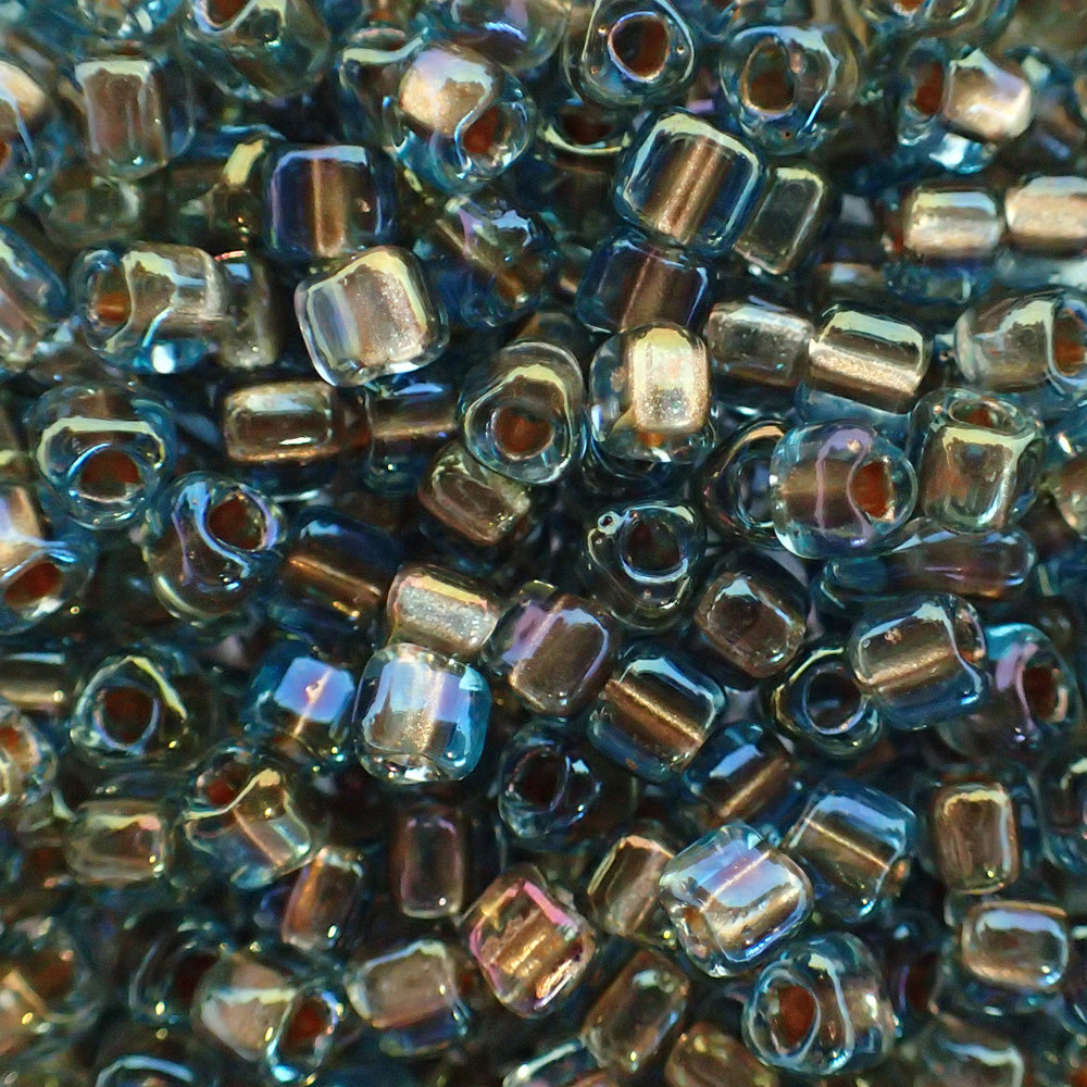 Triangle 8 - Spkl Light Bronze Lined Aqua Luster (4g)