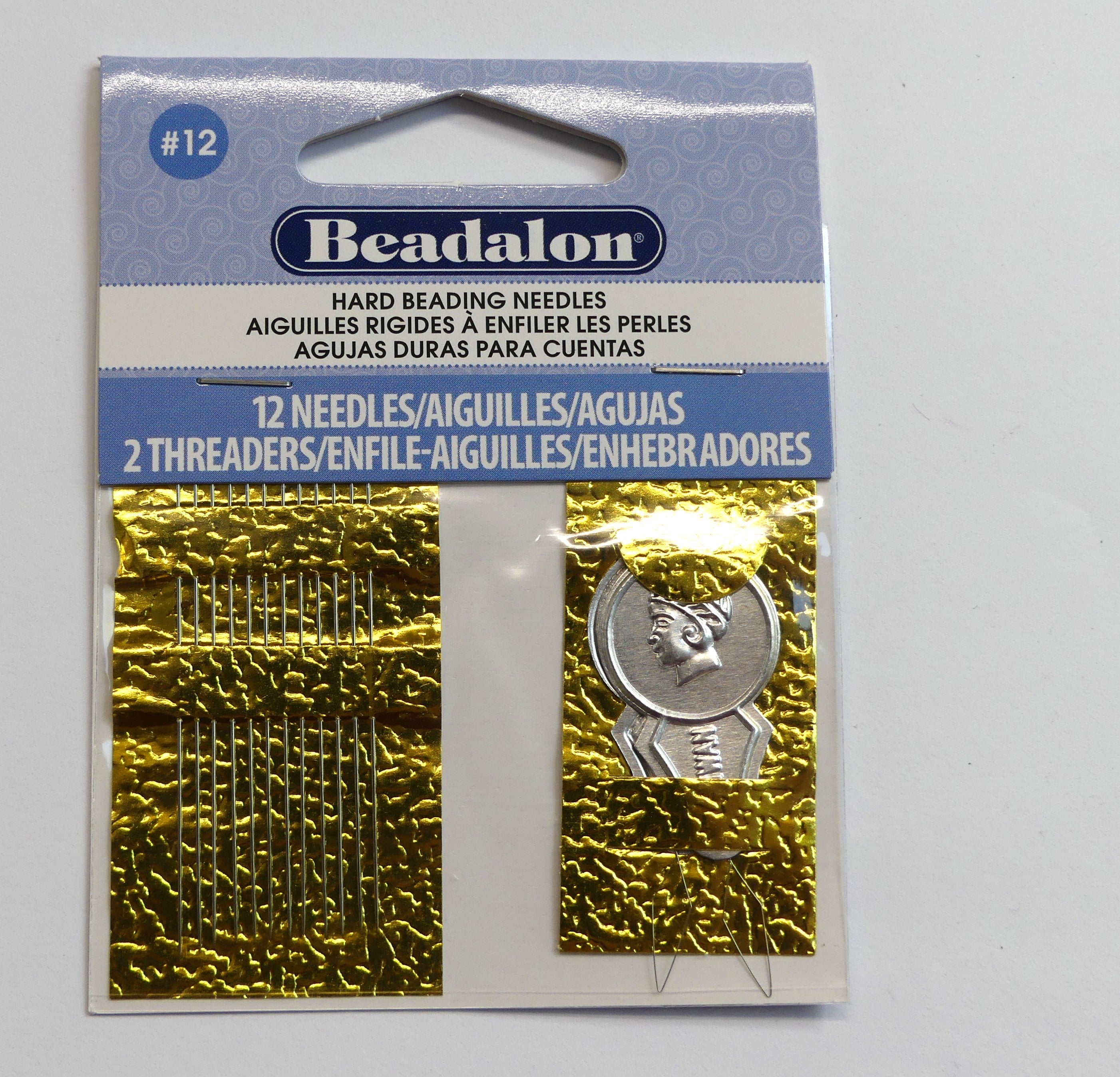 Aiguilles rigides à enfiler les perles #12 et enfileurs - 1Kit