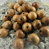 Ronde 8 - Perle en bois Terre de sienne (10 pces)