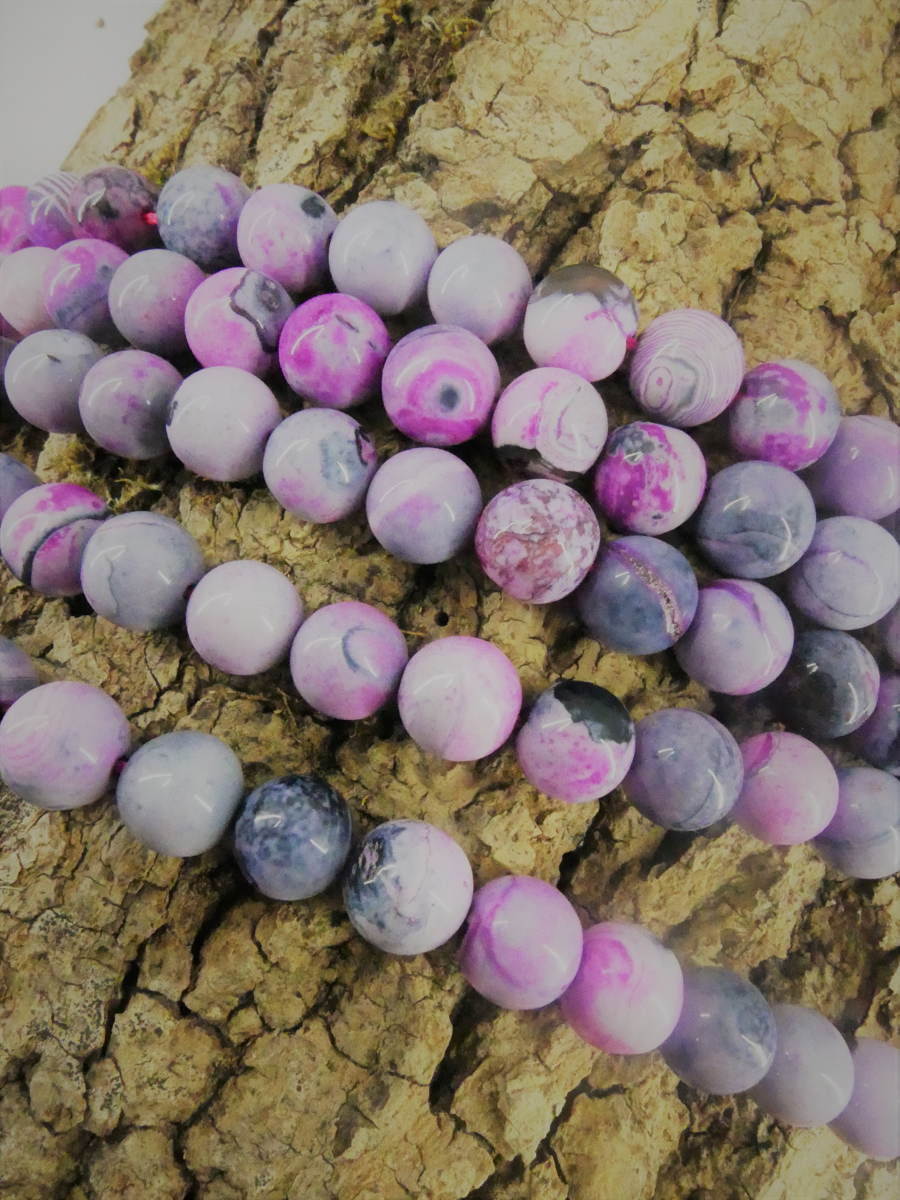 Ronde 10 - Agate de feu Cerise (5 pces)