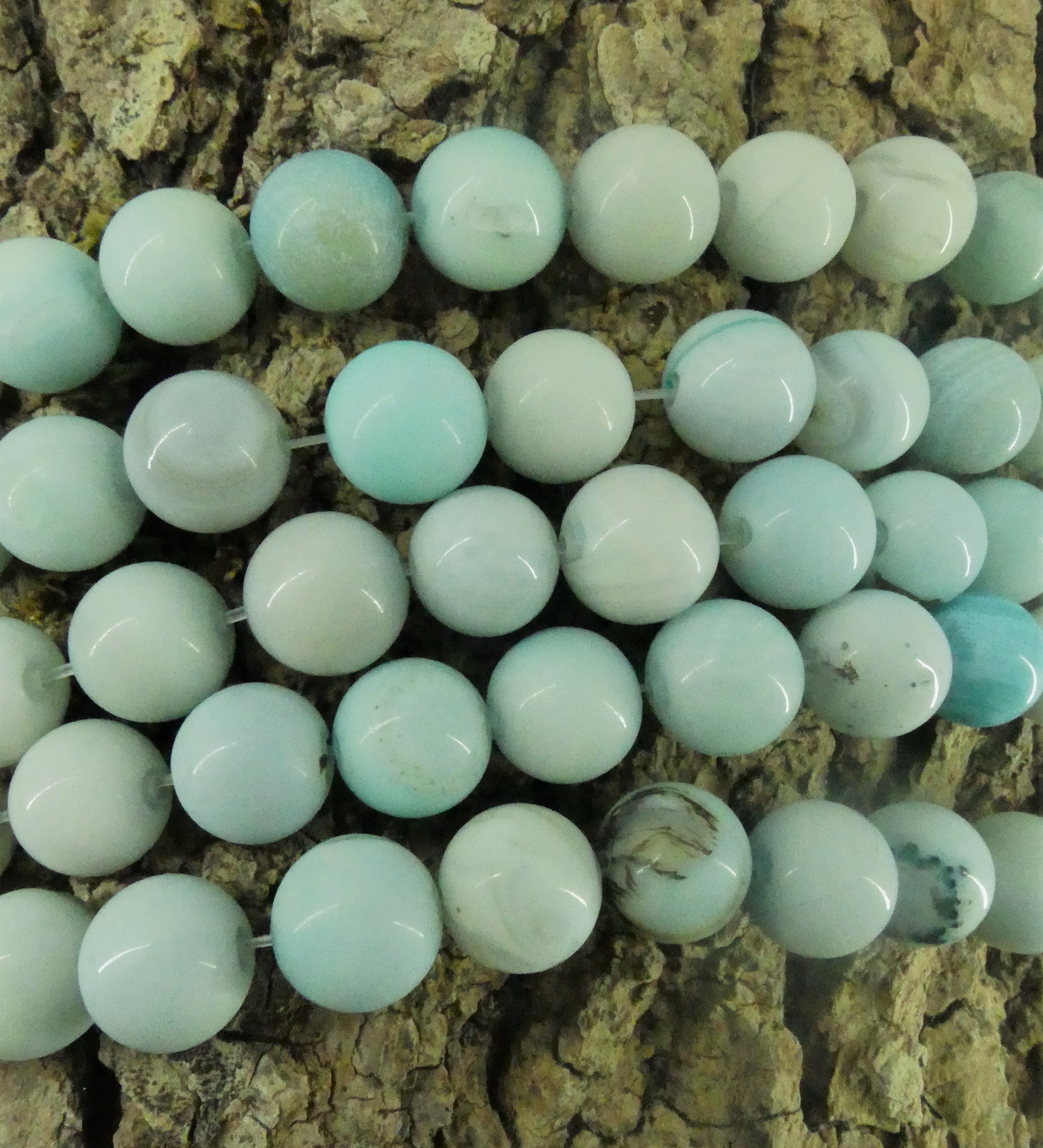 Ronde 10 - Agate naturelle turquoise (5 pces)