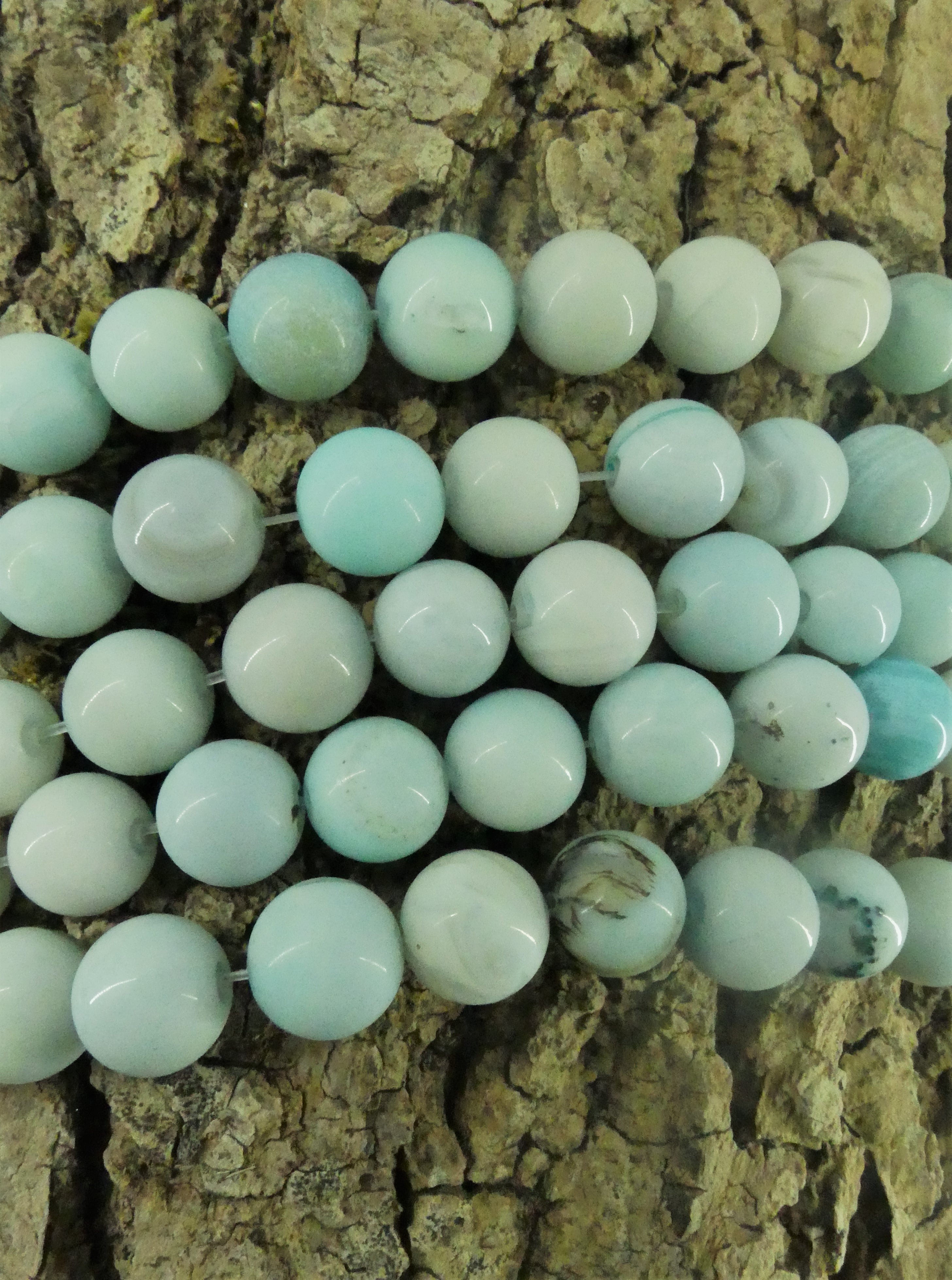 Ronde 10 - Agate naturelle turquoise (5 pces)