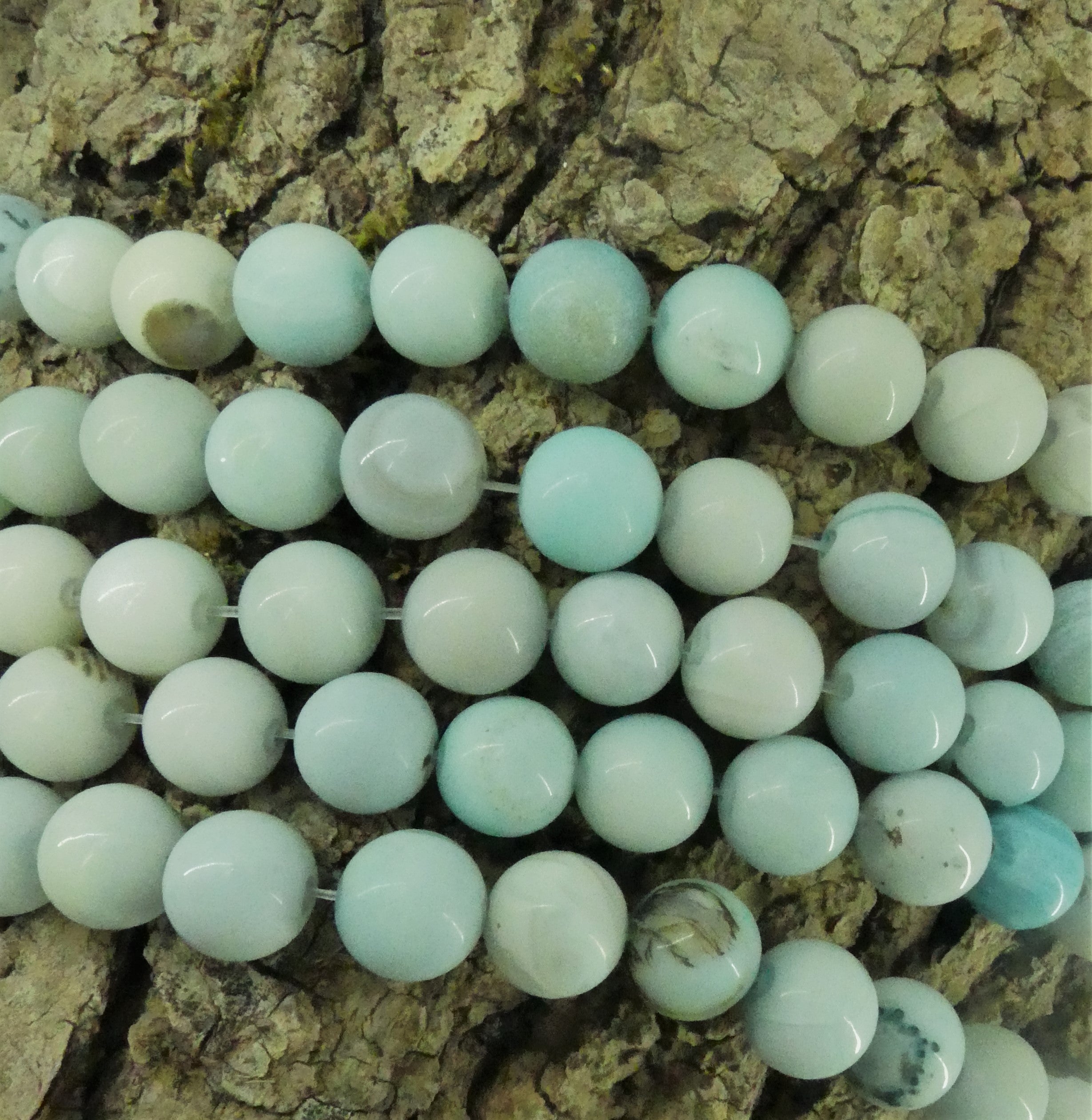 Ronde 10 - Agate naturelle turquoise (5 pces)