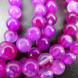 Ronde 8 - Agate naturelle teint camélia  (10 pces)