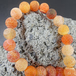 Ronde 8 - Agate Naturelle Craquelée Orange (10 pces)
