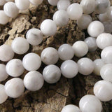 Ronde 8 - Agate naturelle fou blanc (10 pces)