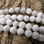 Ronde 8 - Agate naturelle fou blanc (10 pces)