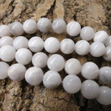 Ronde 8 - Agate naturelle fou blanc (10 pces)