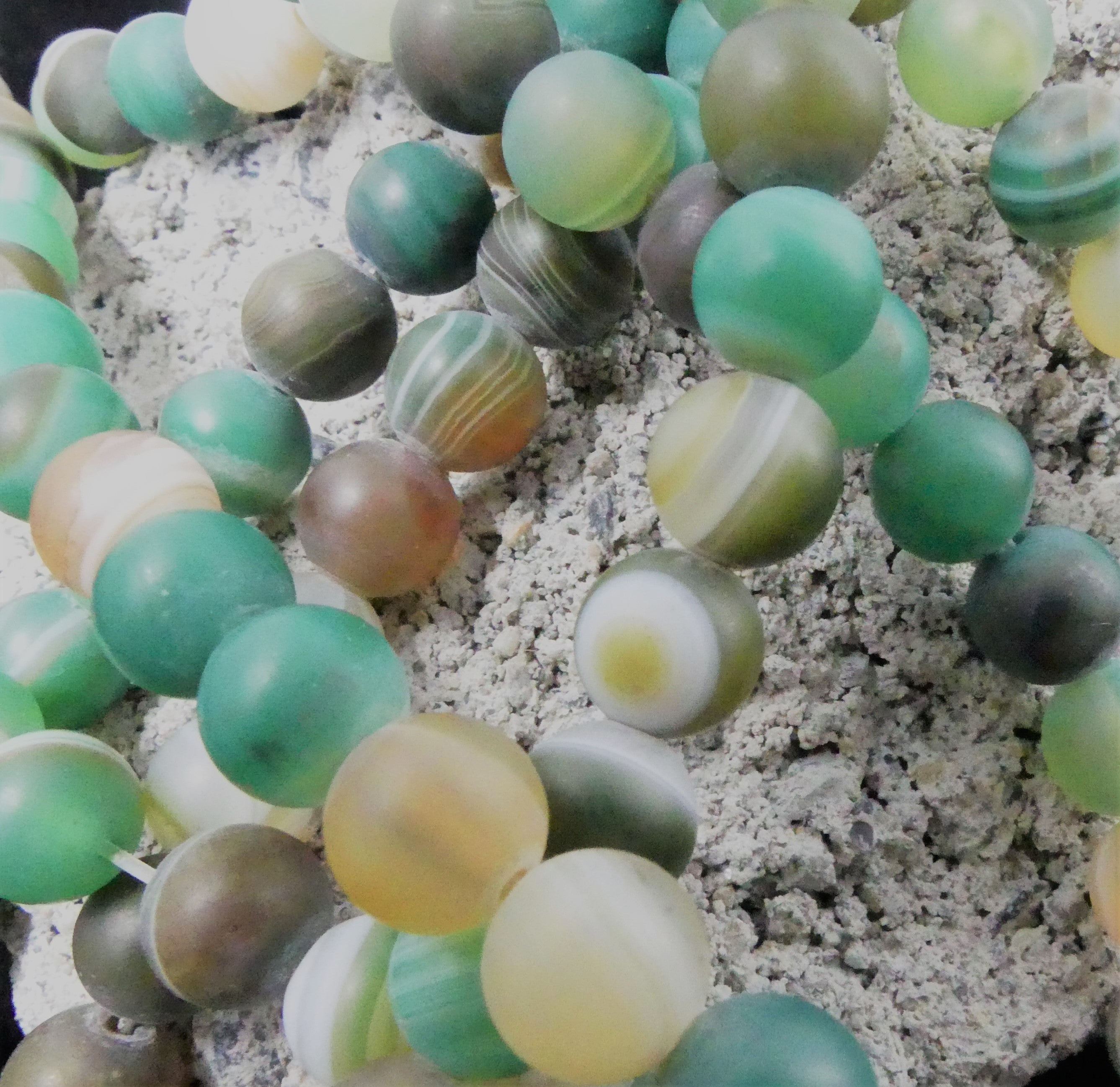 Ronde 8 - Agate rayée (10 pces)