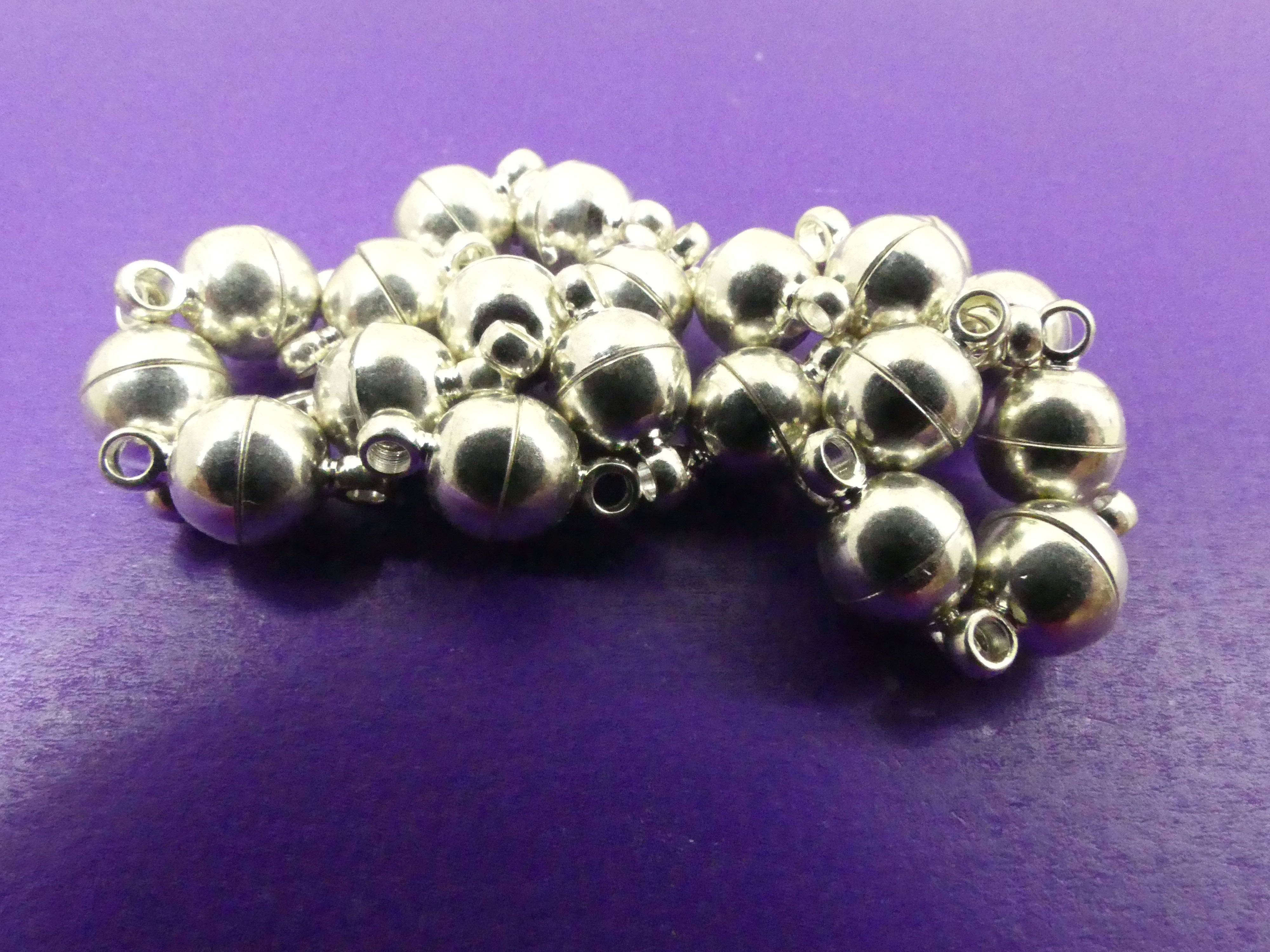 Fermoirs magnétiques en laiton - Couleur platine - 1pce