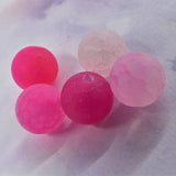 Ronde 10 - Agate de feu Fuchsia givrée (5 pces)
