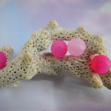 Ronde 10 - Agate de feu Fuchsia givrée (5 pces)