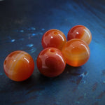 Ronde 10 - Agate naturelle rayée orange-rouge (5 pces)