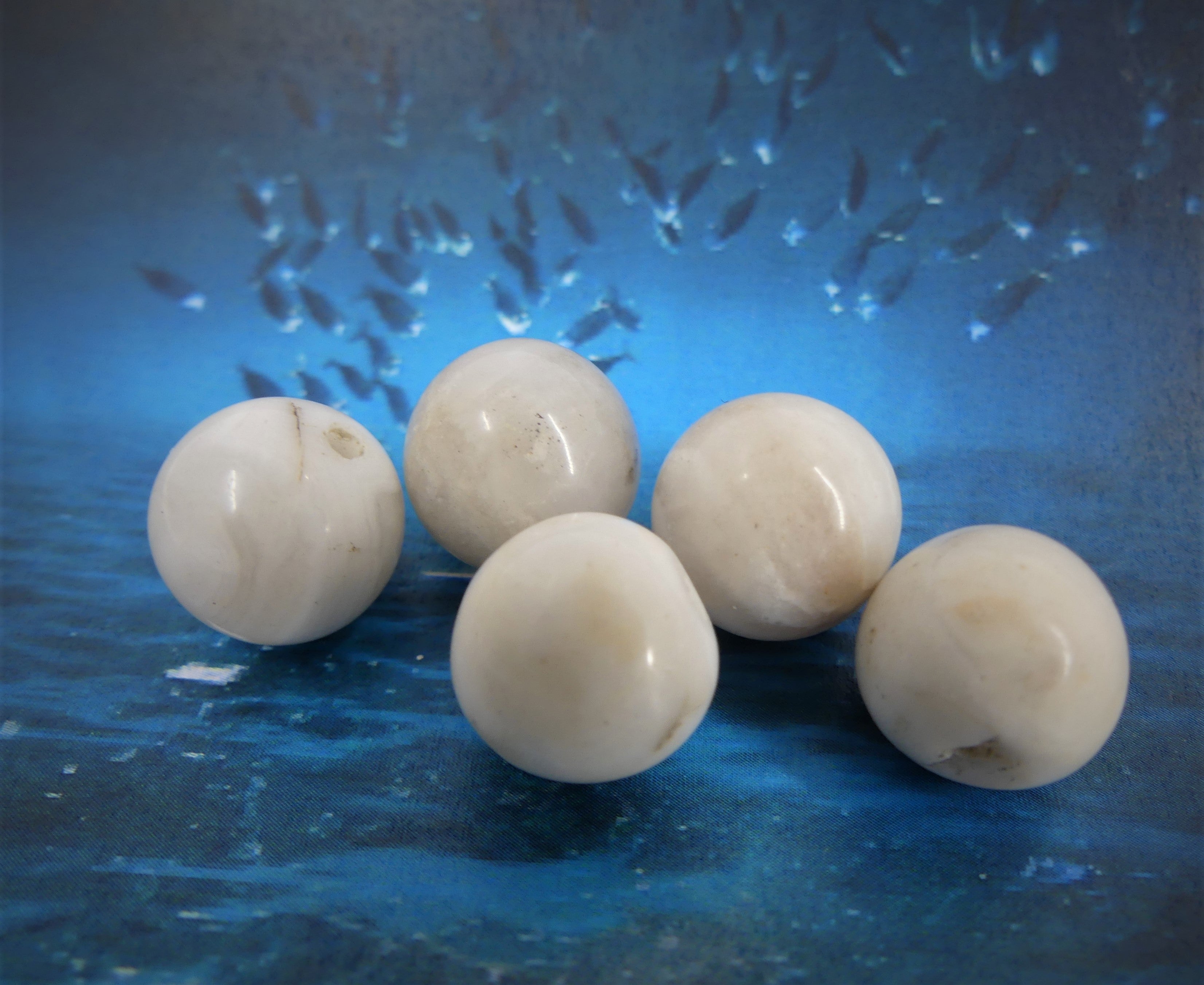 Ronde 12 - Agate naturelle beige (5 pces)