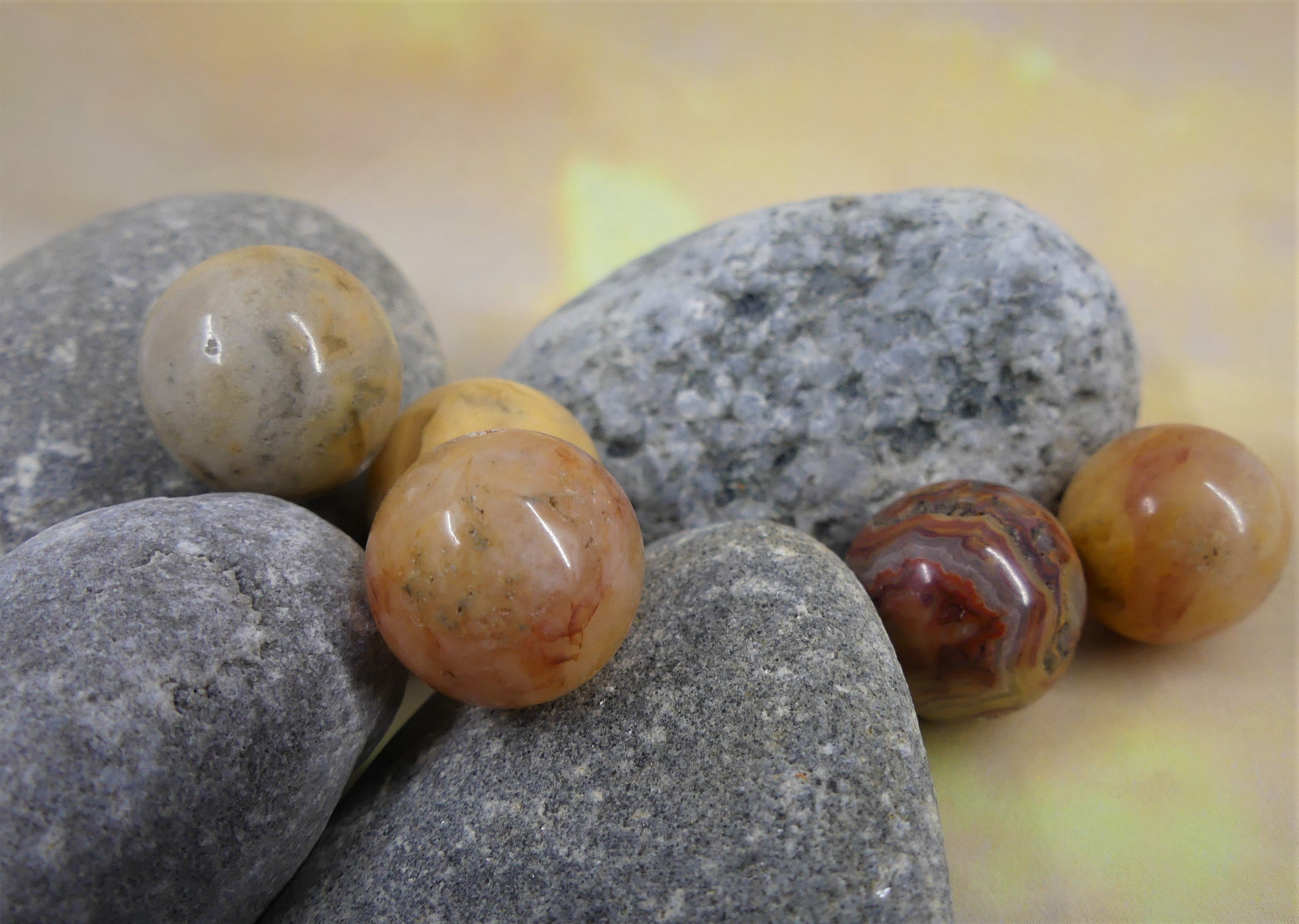 Ronde 12 - Agate folle naturelle (5 pces)