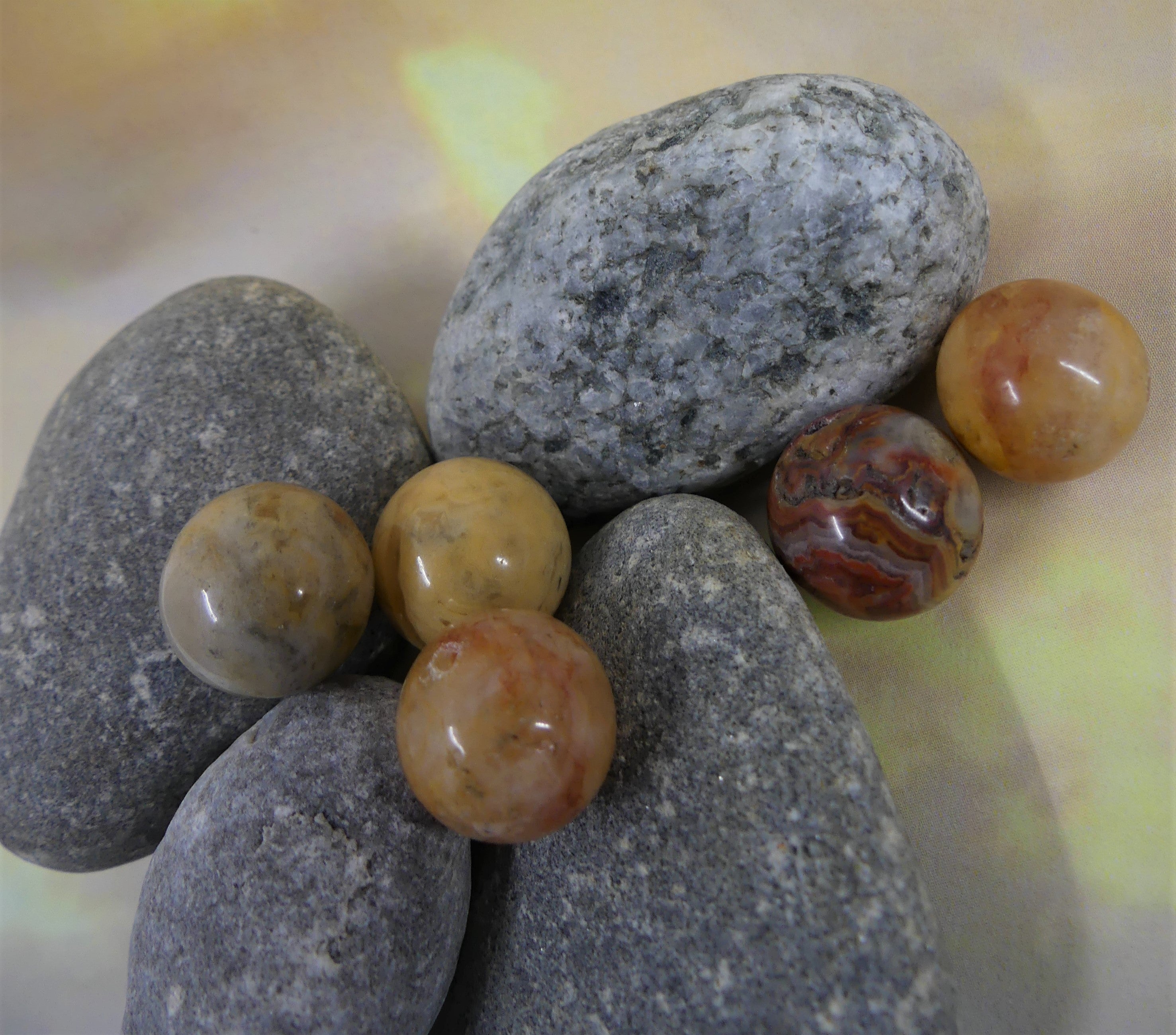 Ronde 12 - Agate folle naturelle (5 pces)