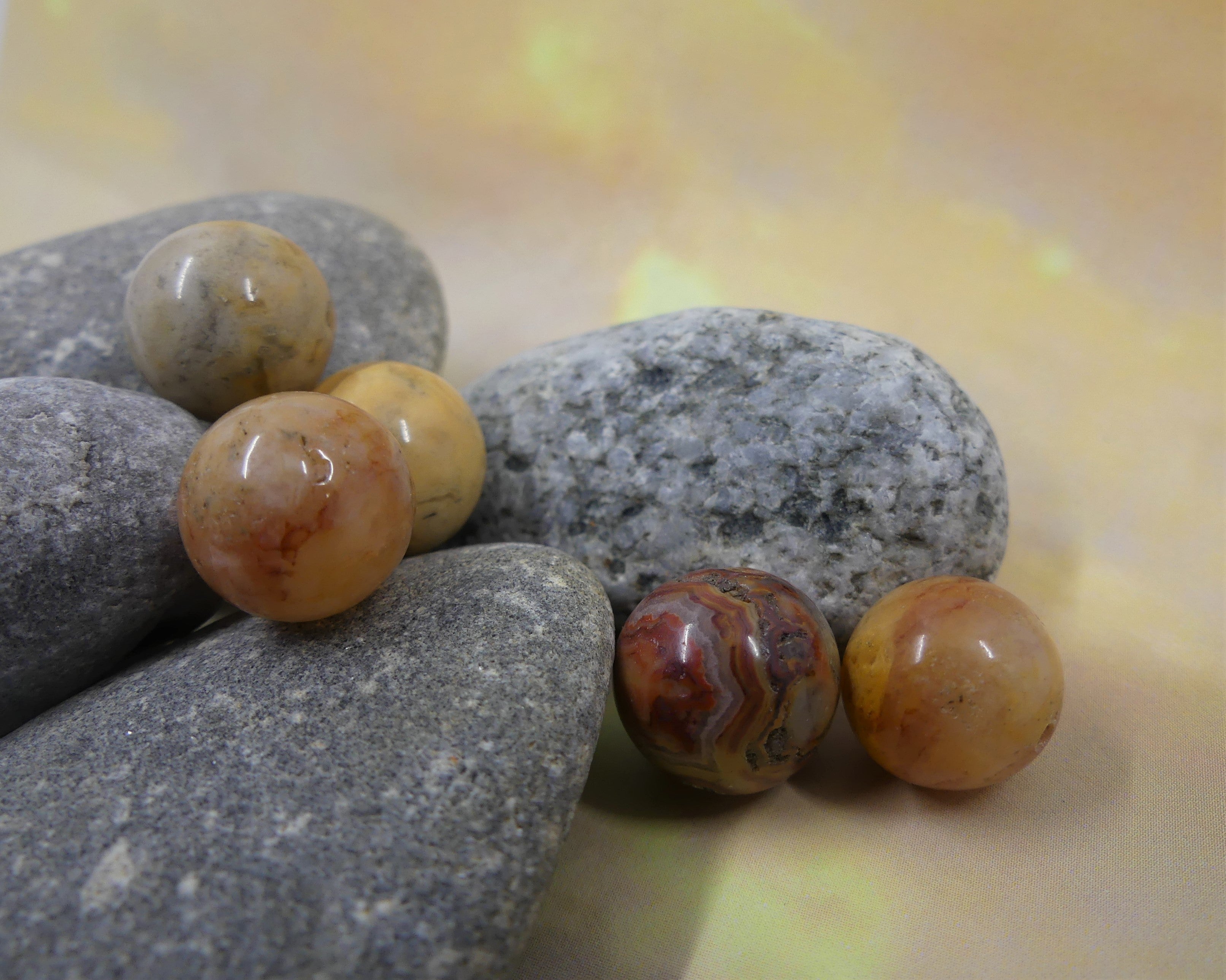 Ronde 12 - Agate folle naturelle (5 pces)