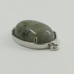 Liens connecteur en laiton, platine,ovale- Labradorite naturelle (1 pce )
