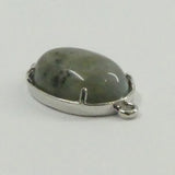 Liens connecteur en laiton, platine,ovale- Labradorite naturelle (1 pce )
