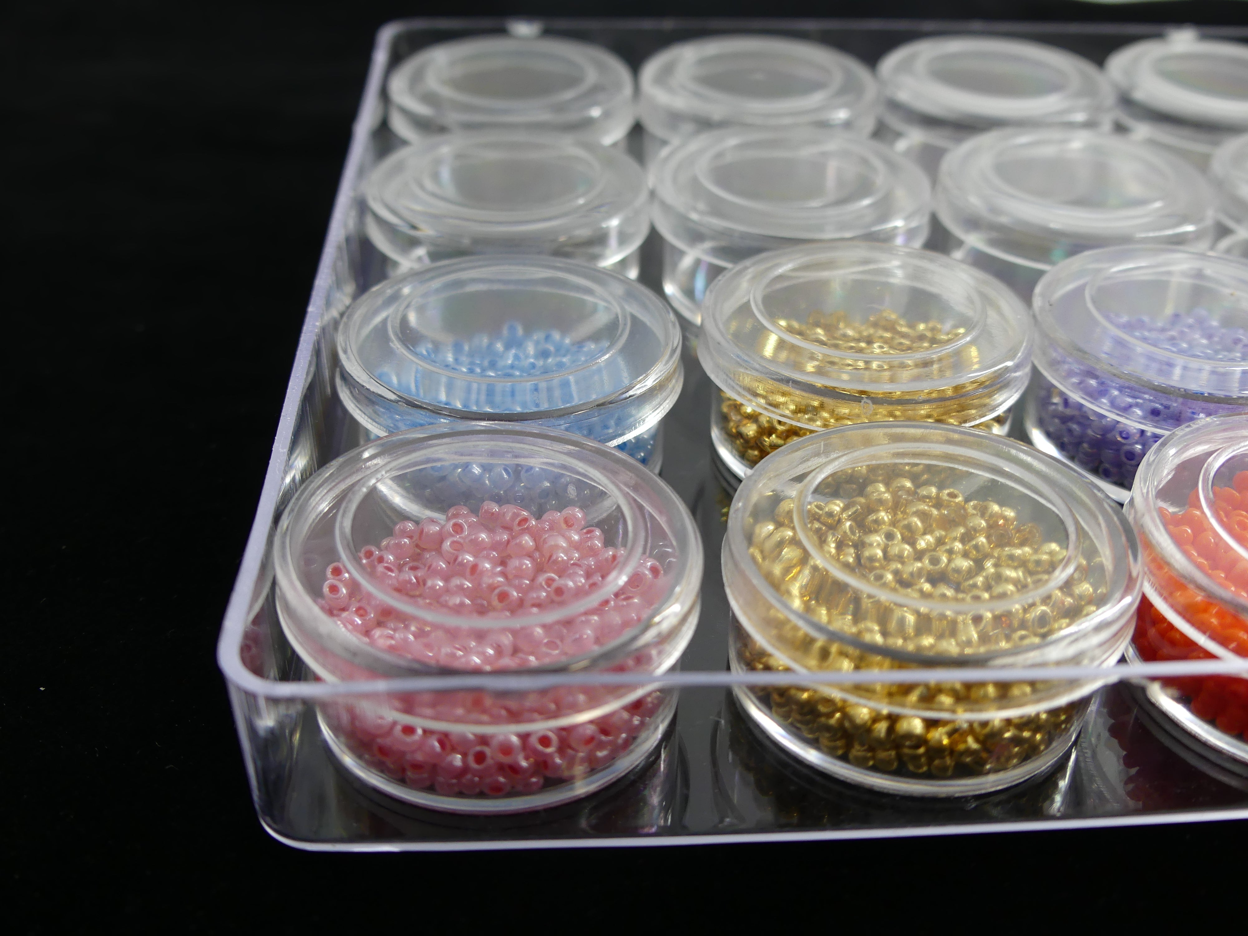 Contenants de perles en plastique, 16 compartiments