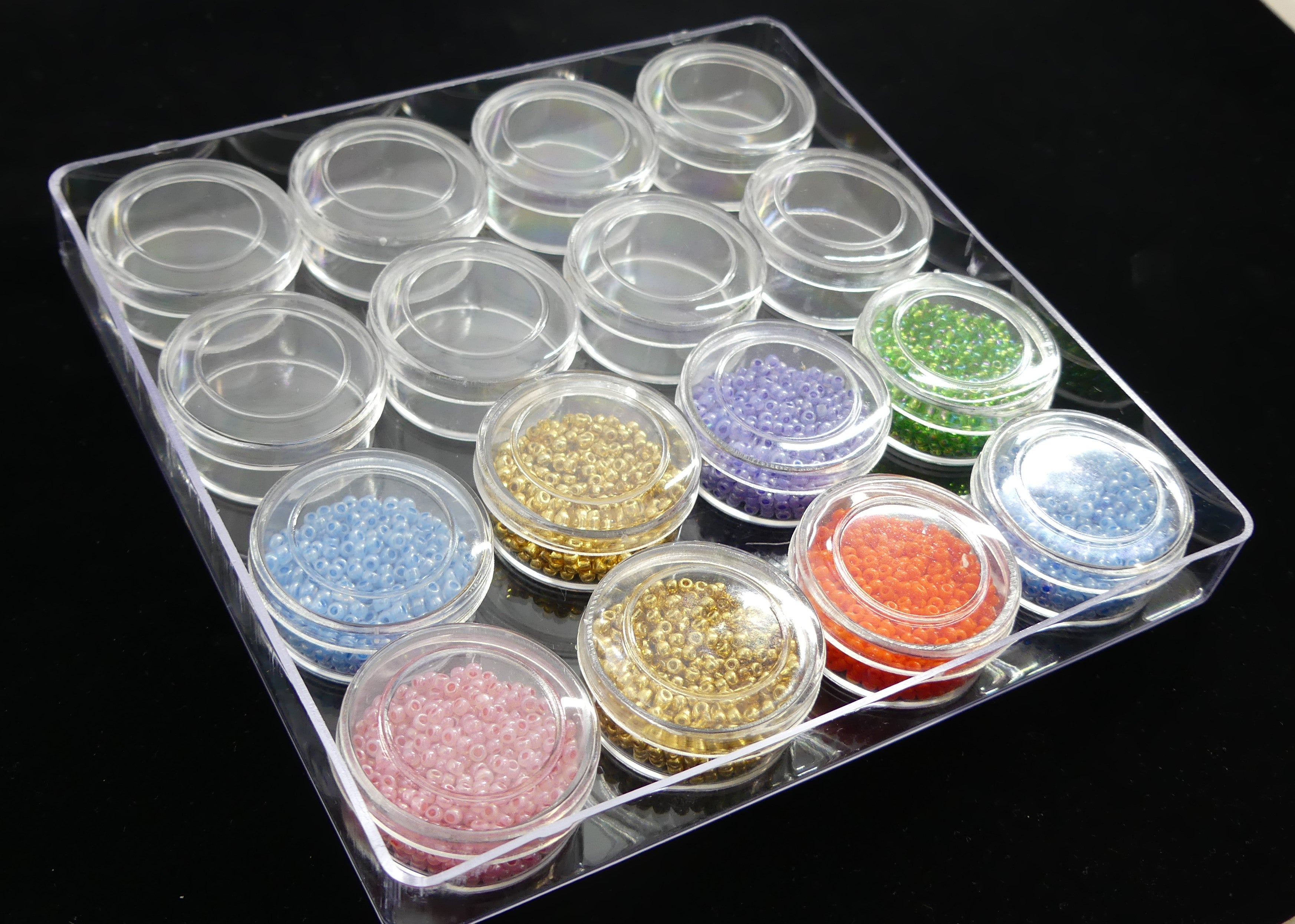 Contenants de perles en plastique, 16 compartiments