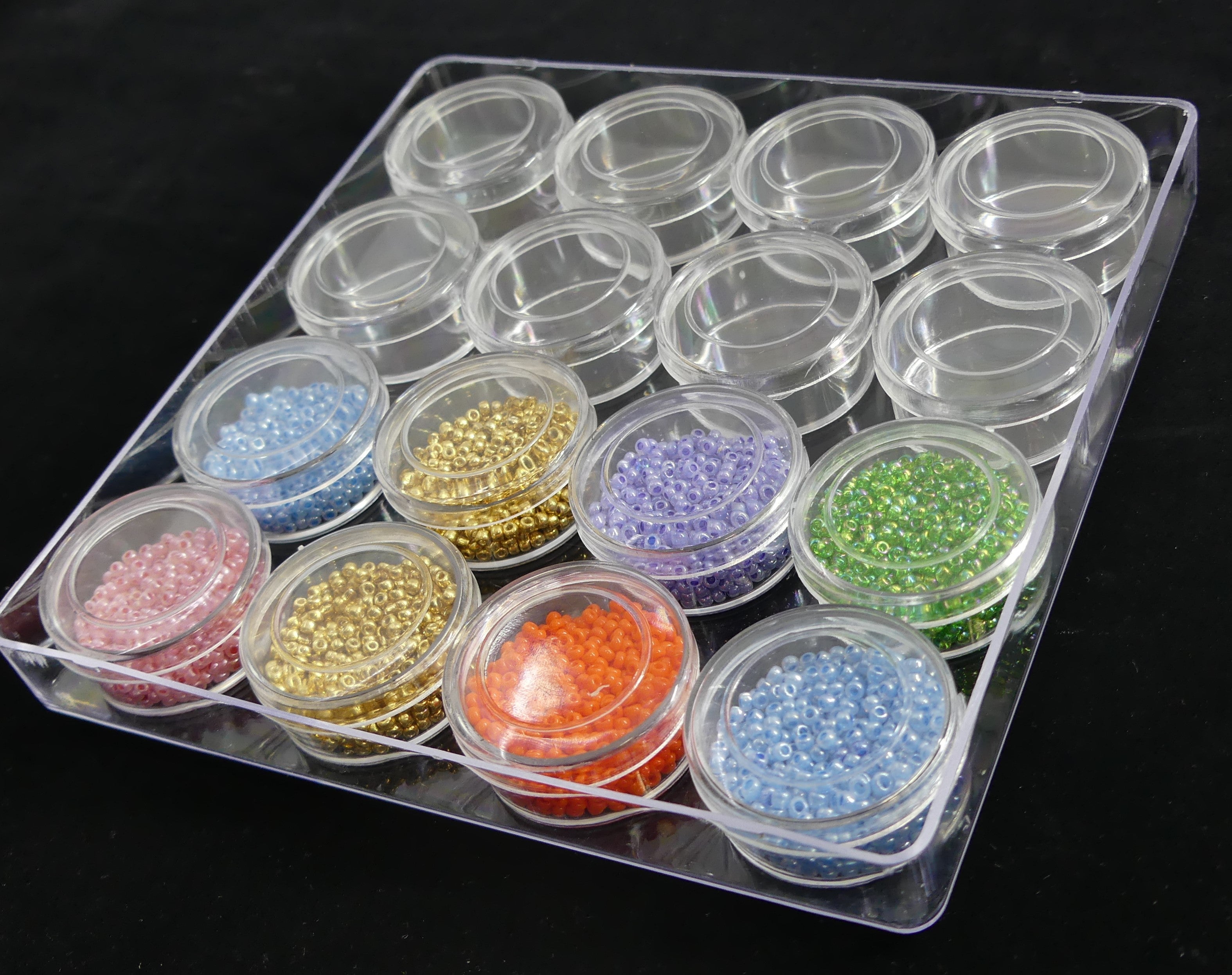 Contenants de perles en plastique, 16 compartiments
